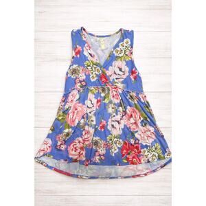 Matilda Jane Blue Floral Sleeveless Top | Boho Size Small